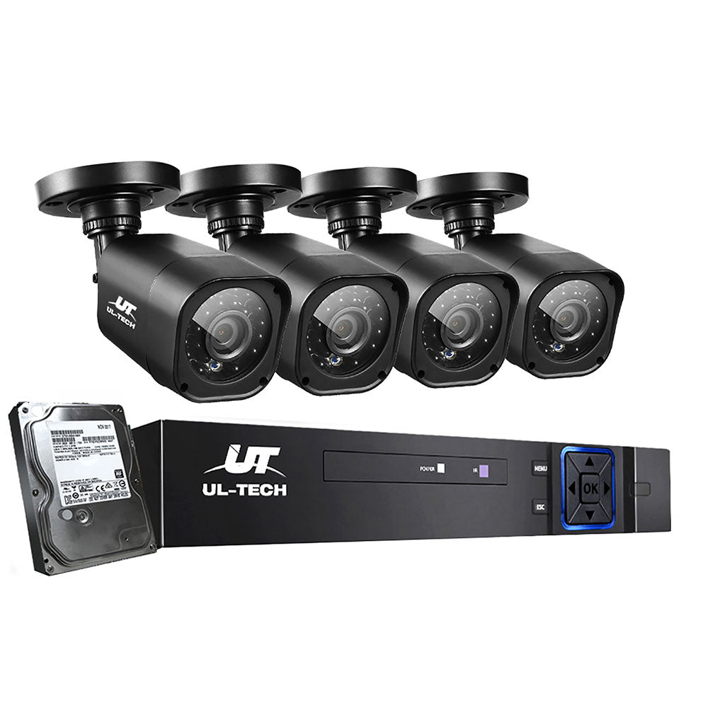 NNEDSZ -Home CCTV Security System Camera 4CH DVR 1080P 1500TVL 1TB Outdoor Home