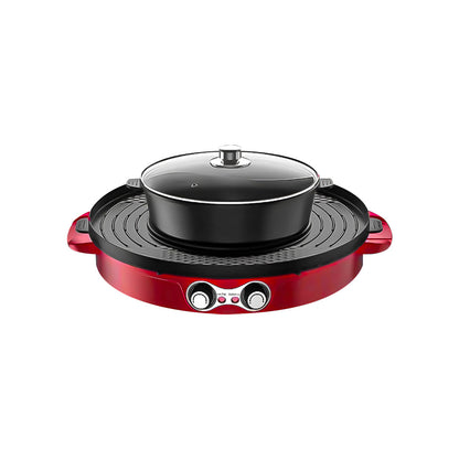 SOGA 2-in-1 44CM Electric Hot Pot BBQ Grill Maifan Stone Non-Stick Coating 2100W