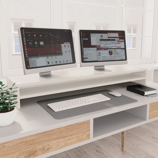 NNEVL Monitor Stand White 100x24x13 cm Chipboard