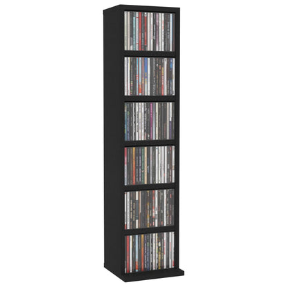 NNEVL CD Cabinet Black 21x20x88 cm Engineered Wood