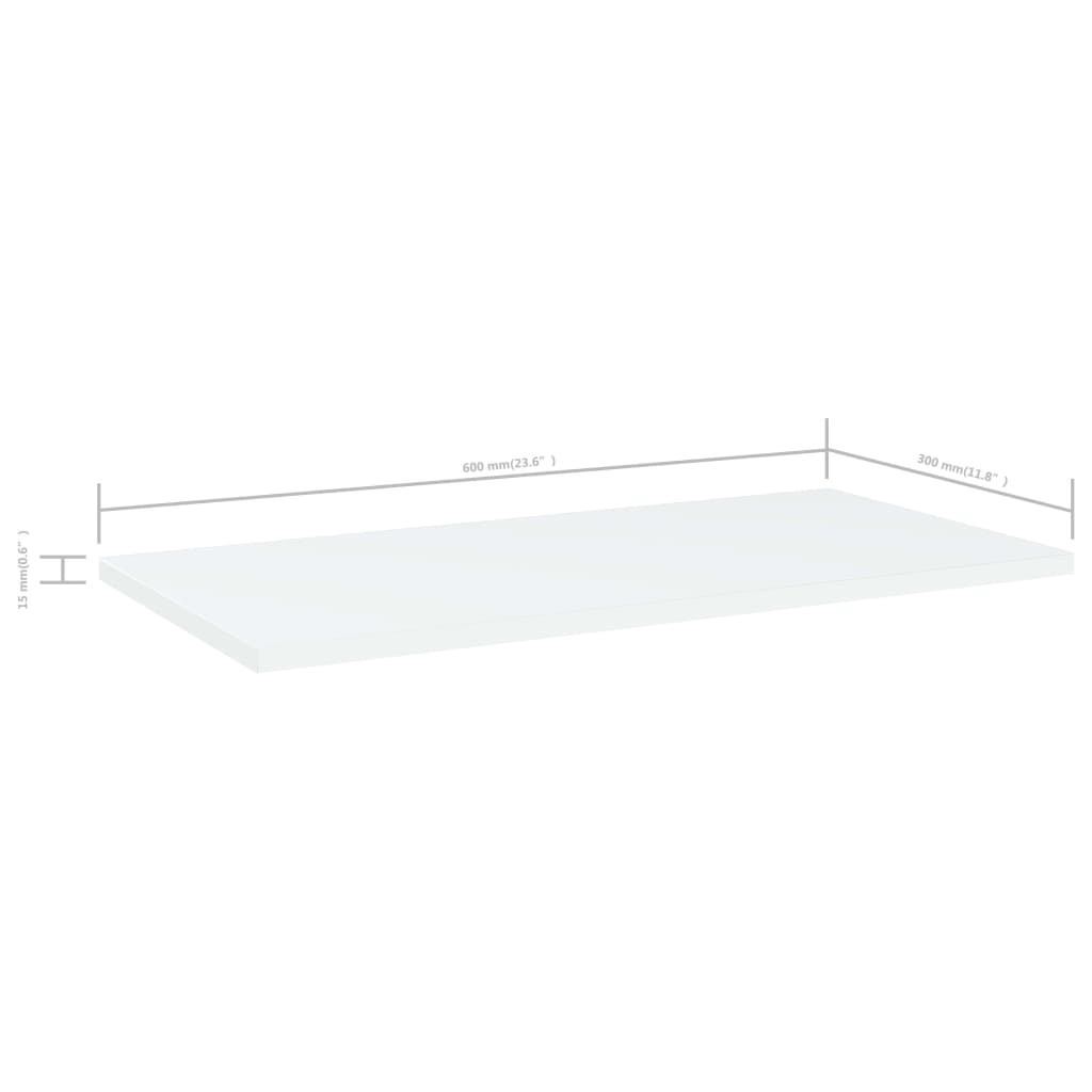 NNEVL Bookshelf Boards 4 pcs White 60x30x1.5 cm Chipboard