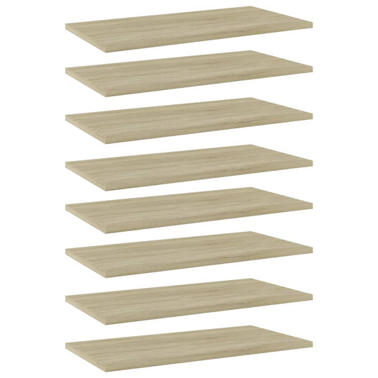 NNEVL Bookshelf Boards 8 pcs Sonoma Oak 60x30x1.5 cm Chipboard