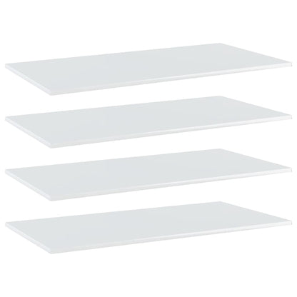 NNEVL Bookshelf Boards 4 pcs High Gloss White 80x30x1.5 cm Chipboard