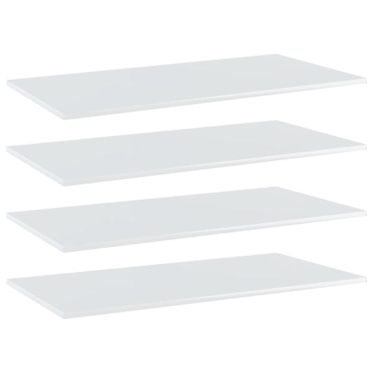 NNEVL Bookshelf Boards 4 pcs High Gloss White 80x30x1.5 cm Chipboard