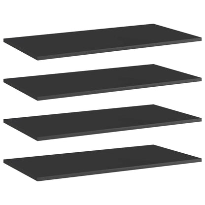 NNEVL Bookshelf Boards 4 pcs High Gloss Black 80x40x1.5 cm Chipboard