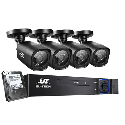 NNEDSZ -Home CCTV Security System Camera 4CH DVR 1080P 1500TVL 1TB Outdoor Home