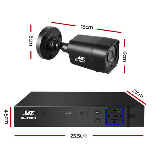 NNEDSZ -Home CCTV Security System Camera 4CH DVR 1080P 1500TVL 1TB Outdoor Home
