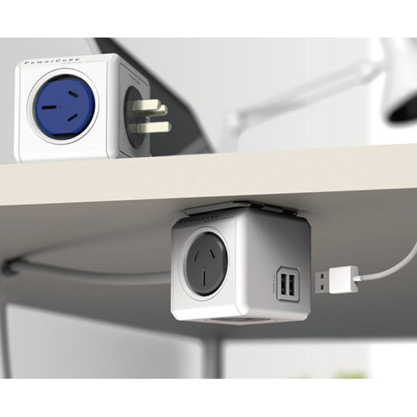 NNEDSZ USB Powerboard 4-Outlets 2 USB Ports Grey-White 1.5m