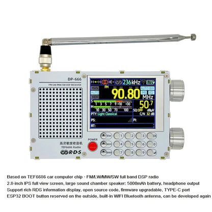 NNEOBA High Sensitivity Full Band Radio White