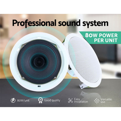 NNEDSZ 2 x 6 In Ceiling Speakers Home 80W Speaker Theatre Stereo Outdoor Multi Room