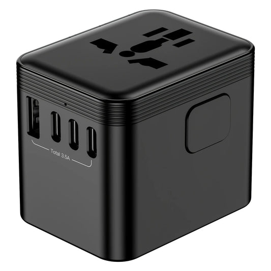 Multi-Country Travel Adapter, Compatible with 180+ Countries, 2500W High Power, Multiple Safety Protections