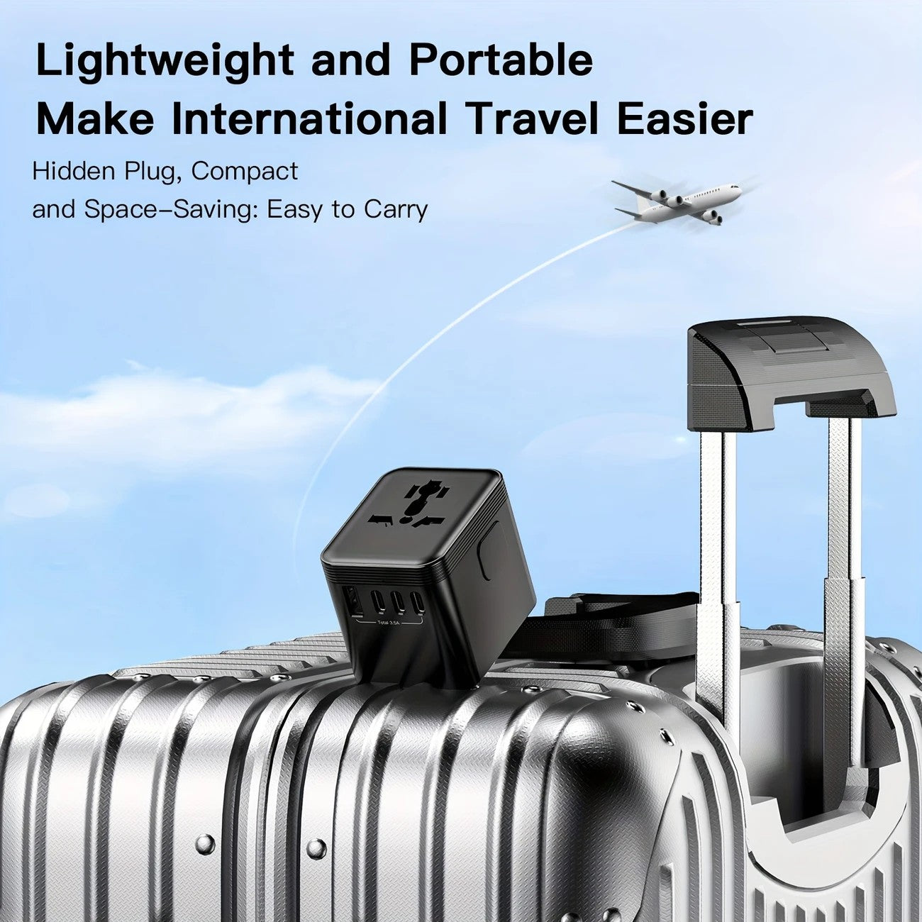 Multi-Country Travel Adapter, Compatible with 180+ Countries, 2500W High Power, Multiple Safety Protections