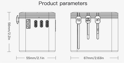 Multi-Country Travel Adapter, Compatible with 180+ Countries, 2500W High Power, Multiple Safety Protections