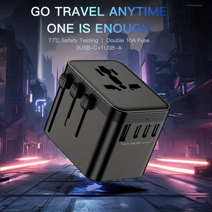 Multi-Country Travel Adapter, Compatible with 180+ Countries, 2500W High Power, Multiple Safety Protections