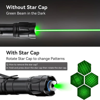 1 piece Green High-Power Green Laser Pointer, Laser Pointer for Indoor Meetings, Tactical Laser Flashlight for Outdoor Camping and Hiking