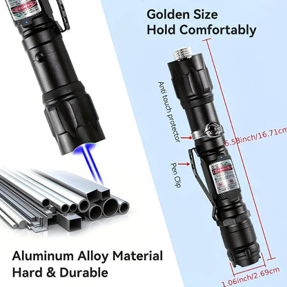 1 piece Green High-Power Green Laser Pointer, Laser Pointer for Indoor Meetings, Tactical Laser Flashlight for Outdoor Camping and Hiking