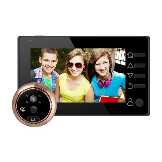 NNEDSZ Smart Doorbell With 4.3 Tft Screen 3.0Mp Camera Night Vision Motion Detection And 32Gb Tf Card Support - Black