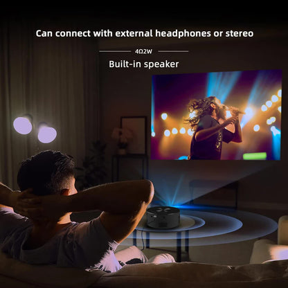 NNEDSZ Portable Mini Projector with Smartphone Screen Sync, USB, and HDMI Input