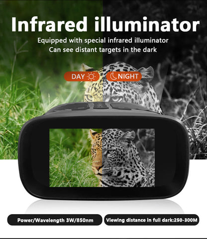 NNEDSZ Black Digital Night Vision Binoculars - 3.0'' IPS Screen, 10X Optical Zoom, 2.5K Video Recording, Infrared for 300m Range