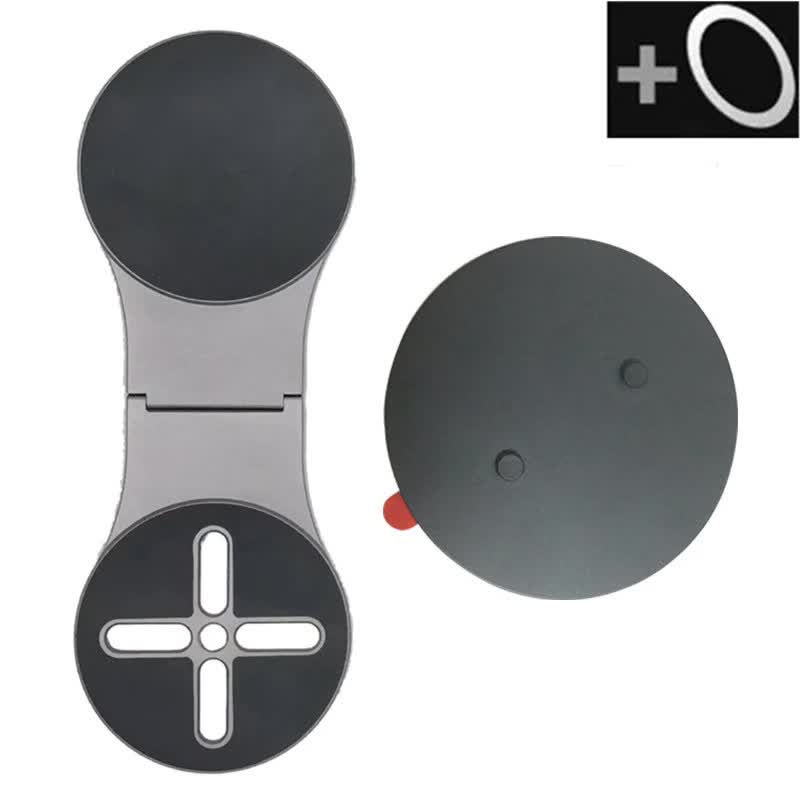 NNEDSZ Grey Magnetic Foldable Phone Stand - Universal Aluminum Alloy Desktop & Tesla Car Mount, Compact and Lightweight Design