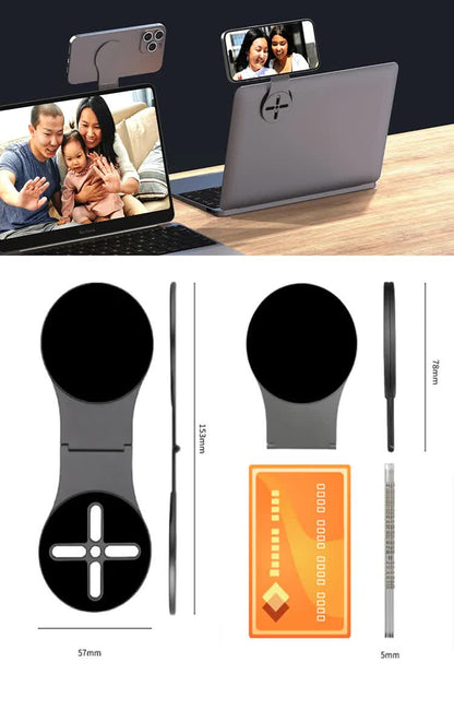 NNEDSZ Grey Magnetic Foldable Phone Stand - Universal Aluminum Alloy Desktop & Tesla Car Mount, Compact and Lightweight Design