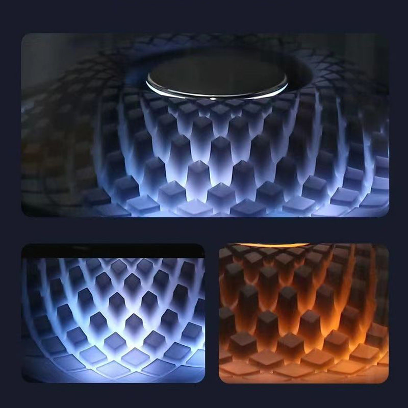 NNEDSZ LP90 White 360° Bluetooth Home Theater Speaker - LED Light Effect, 120W Surround Sound