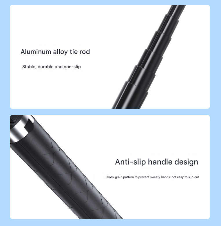 NNEDSZ White Single Light 3-in-1 Bluetooth Selfie Stick with Tripod and Remote Control - Adjustable for Smartphones