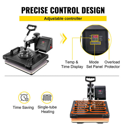 5 In1 12" X 15" (30 X 38cm) Heat Transfer Press + 28 Inch Vinyl Cutter Machine Kit Software