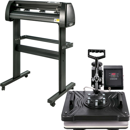 5 In1 12" X 15" (30 X 38cm) Heat Transfer Press + 28 Inch Vinyl Cutter Machine Kit Software