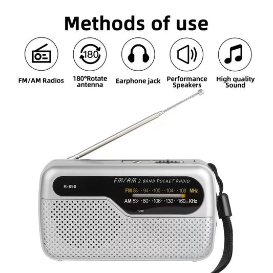 NNETM Classic Portable AM/FM Radio R-898