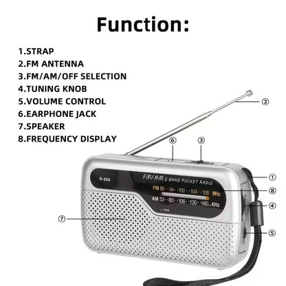 NNETM Classic Portable AM/FM Radio R-898