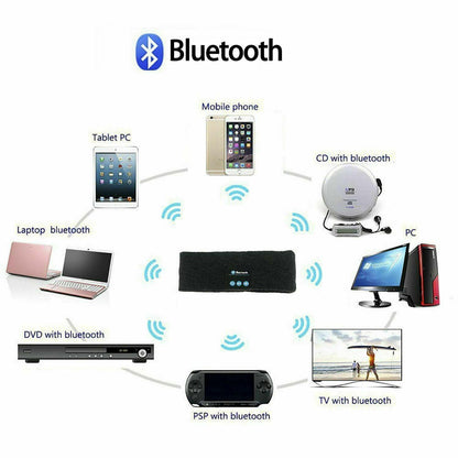 Wireless Bluetooth Headband Earphone Stereo Sport Headphone Headset Sleep New